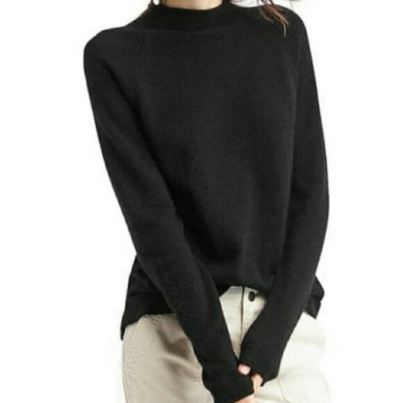 Gap Merino Wool Oversized Mockneck Sweater True Black XL Tall - Picture 1 of 8